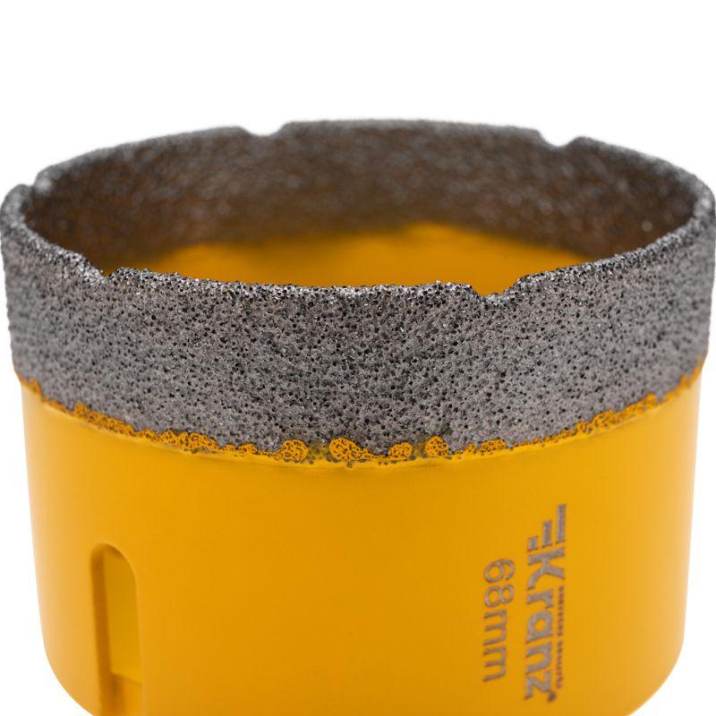 Коронка алмазная профессиональная по керамограниту и железобетону М14 вакуумное спекание 68мм для УШМ Kranz KR-92-1025