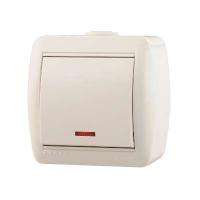 Выключатель 1-кл. ОП Ната 10А IP20 с подсветкой бел. LEZARD 710-0200-111