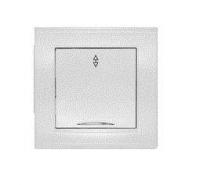 Выключатель проходной 1-кл. СП Бриллиант 10А IP20 с подсветкой бел. UNIVersal 7947380