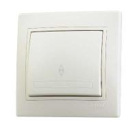 Выключатель проходной 1-кл. СП Мира 10А IP20 со вставкой крем. LEZARD 701-0303-105