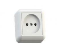 Розетка 1-м ОП Оптима 10А IP20 РА10-375 (в компл. с монтажной пластиной) без заземл. бел. Кунцево 8006