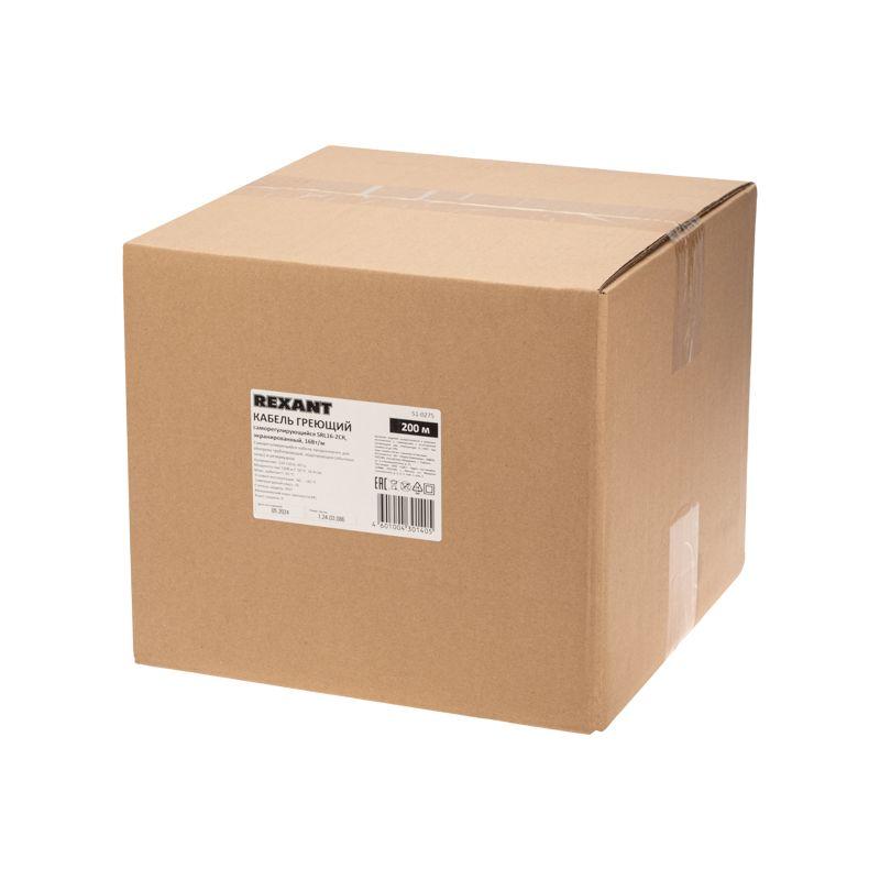 Кабель греющий (нагрев.) саморег. SRL16-2CR экранированный 16Вт/м 0.88кв.мм/105м 200м Rexant 51-0275