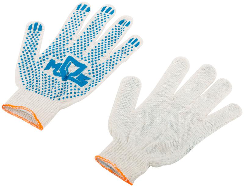 Перчатки вязаные (3 нити) 10 класс вязки х/б с ПВХ 12485