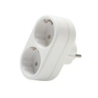 Разветвитель 2-м плоский с заземл. 16А 3500Вт 250В бел. DОМТОК 2653