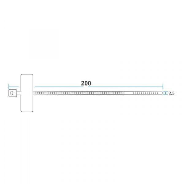 Хомут кабельный 2.5х200 нейл. под маркер бел. (уп.100шт) Rexant 07-0206