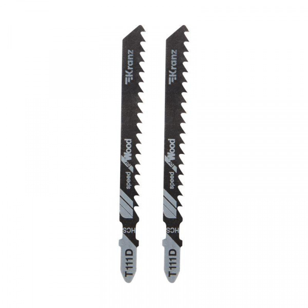 Пилка для электролобзика по дереву T111D 100мм 6 зубьев на дюйм 6-60мм (уп.2шт) Kranz KR-92-0319