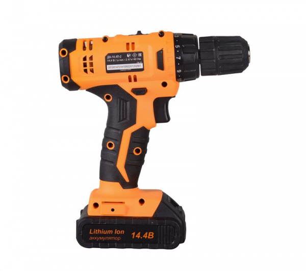 Дрель-шуруповерт аккумуляторная ДА-14.4Л-2 (2.0 А/ч) Вихрь 72/14/15