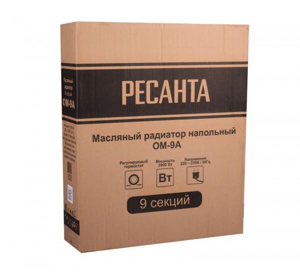 Радиатор масляный ОМ-9А 2кВт Ресанта 67/3/16